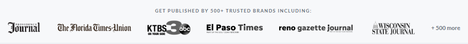Trusted publishing examples including Providence Journal, The Florida Times-Union, KTBS 3 ABC, El Paso Times, Reno Gazette Journal, and Wisconsin State Journal